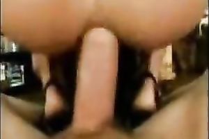 Luscious girlfriend takes my biggest shlong up her constricted asshole on top