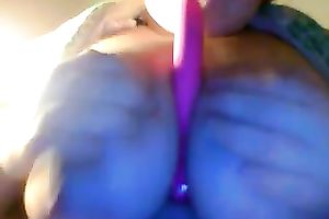 Busty big beautiful woman dirty slut wife of mine titgfucks pink fake penis on intimate movie scene