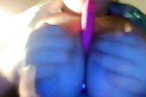 Busty big beautiful woman dirty slut wife of mine titgfucks pink fake penis on intimate movie scene