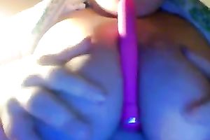 Busty big beautiful woman dirty slut wife of mine titgfucks pink fake penis on intimate movie scene