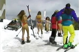 Awesome classic erotic photoshoot session on ski journey