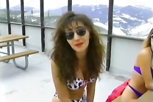 Awesome classic erotic photoshoot session on ski journey