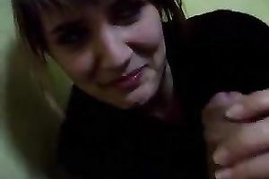 Amateur golden-haired Romanian sweetheart is horny for oral-job quickie