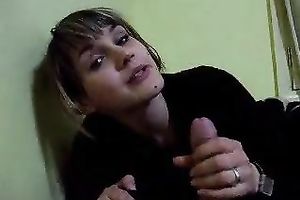 Amateur golden-haired Romanian sweetheart is horny for oral-job quickie