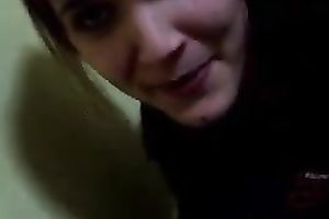 Amateur golden-haired Romanian sweetheart is horny for oral-job quickie