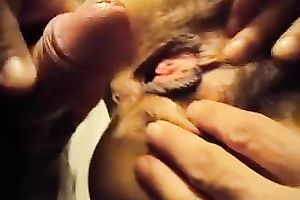 Hairy juicy and pink snatch of my co-worker's wife is in need of fuck