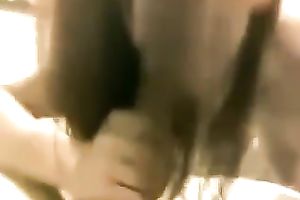 Hot amateur bosomy brunette BBC slut enjoyed blowing palatable prick