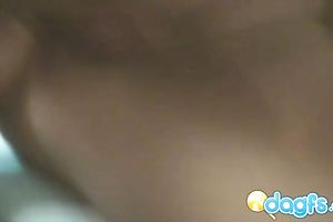 Busty suntanned sexy bimbo blows wang and sticks it in her arse