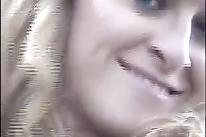 My seductive golden-haired whore in sunglasses teases me on web camera