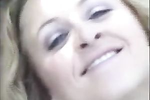 My seductive golden-haired whore in sunglasses teases me on web camera