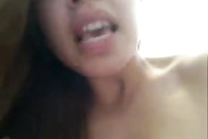 Very cute Asian web camera slutwife squirts on floor playing with dildos