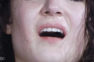 Brunette pale skin chick got her butt whipped hard on the wooden star