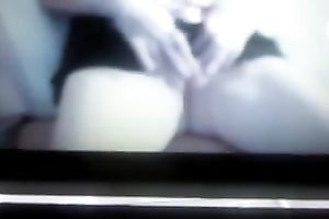 Salacious granny finger fucks her thick slit for me