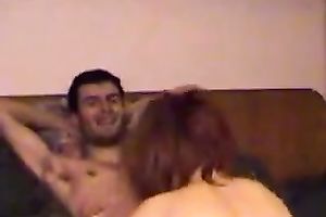 Dirty-minded buxom brunette hair housewife was topping schlong like a eager one