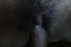 My meaty dark shlong permeates hirsute and juicy pussy of GF unfathomable