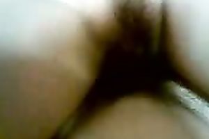 Cute dilettante Asian girlie receives her unshaved bawdy cleft drilled by her BF on livecam