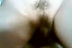 Cute dilettante Asian girlie receives her unshaved bawdy cleft drilled by her BF on livecam