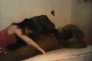 White legal age teenager riding biggest dark cock in a cowgirl position