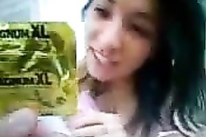 Skinny Malay brunette hair GF behaving herself wicked with me