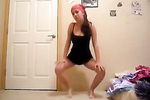 Outrageously hawt and concupiscent white legal age teenager shows her booty