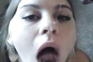 Playful bimbo with dirty mind sucks my alluring hard wang