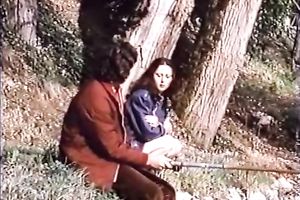 Dirty European wench in the kitchen with her 2 allies