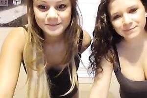 Two pallid lusty nymphos with natural mangos got willing for some show