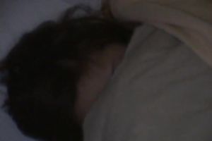 Pale skin brunette hair Japanese legal age teenager wakes up when her boyfriend begins teasing her