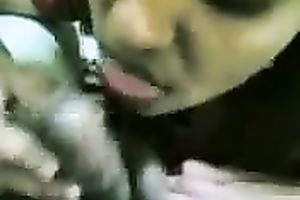 Amateur black skinned Desi dark brown nympho was blowing rigid jock