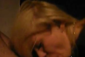 Awesome blonde haired ex-girlfriend of mine gives me quite precious BJ