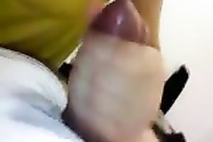 Black haired wifey treats my rod with a tugjob after work