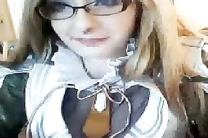 Alluring blonde playgirl flirts with me in tempting maid suit