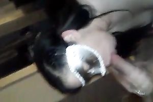 Masked lewd fat housewife was totally into blowing a unbending penis