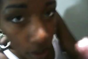 This perverted black bitch truly wishes a creamy enormous load on her face