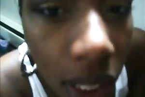 This perverted black bitch truly wishes a creamy enormous load on her face