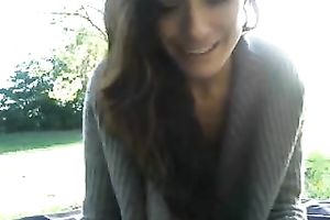 I receive naughty on a picnic and stuff my bald cunny with a sex toy