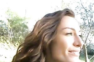 I receive naughty on a picnic and stuff my bald cunny with a sex toy