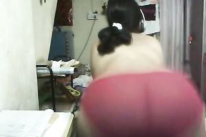 Chubby kinky dilettante Desi cam model plays with her massive boobies