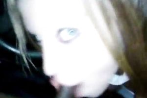 White teeny college wench blows my big beautiful woman right in my car