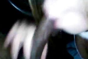 White teeny college wench blows my big beautiful woman right in my car