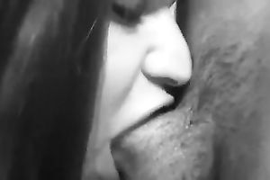 My hot brunette hair gf sucks my hard schlong with delight