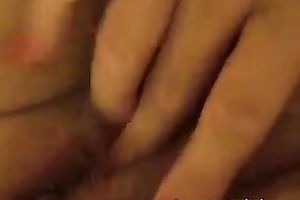 Horn-mad older slutwife with red nails tickles her disgusting rock hard fur pie