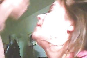 Petite girlfriend sucking penis and getting her 1st ever facial