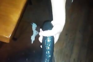 All concupiscent ex-wife of my buddy posed in her dark nylon nylons and went solo