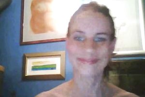 Pale skin anorexic livecam bitch dances showing off her mangos