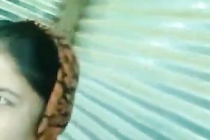 Cute non-professional Indian dirty slut wife gives quick head to her stud