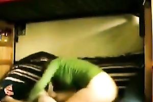 Sexy coed riding my shlong in reverse cowgirl position