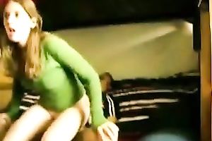 Sexy coed riding my shlong in reverse cowgirl position