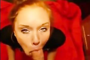 Zealous eye catching redhead was teasing my buddy with a precious head