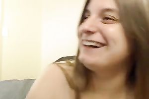 Extremely hawt light haired big beautiful woman with charming big mounds fingerfucks herself